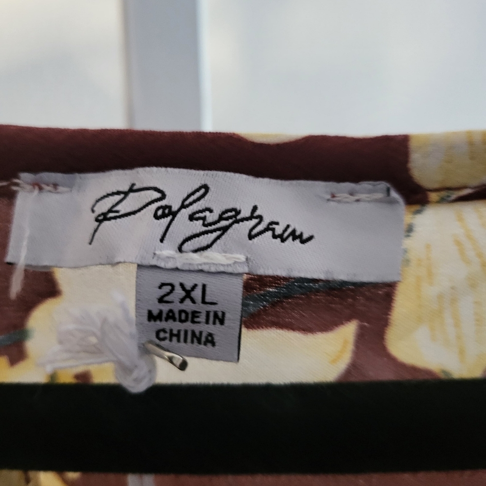 Polagram Cream and Brown Floral Midi Dress - Picture 3 of 3